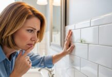 Why bathroom grout darkens and how to fix it with candles